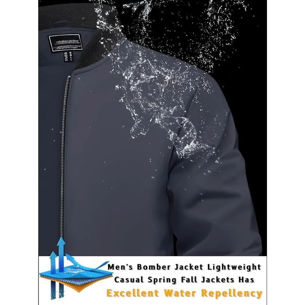 Men's Lightweight Stylish Casual Winter Warm #02 White Bomber Jacket Coats